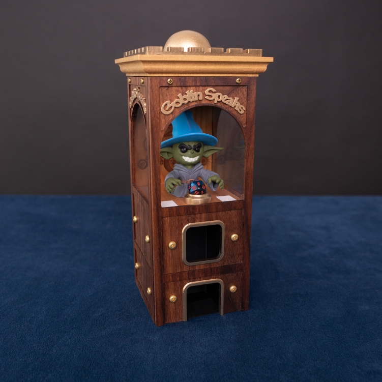 Walnut goblin speaks dice tower